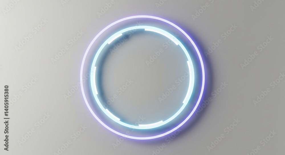 Fototapeta premium Abstract glowing circle on a gray background. Perfect for technology, design, or futuristic themes. Clean and minimalist.