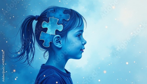 child with striking blue eyes