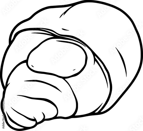 Line Art Illustration Of A Single Baked Pastry