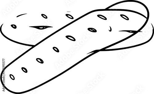 Simple Line Drawing Of A Baguette And A Round Roll