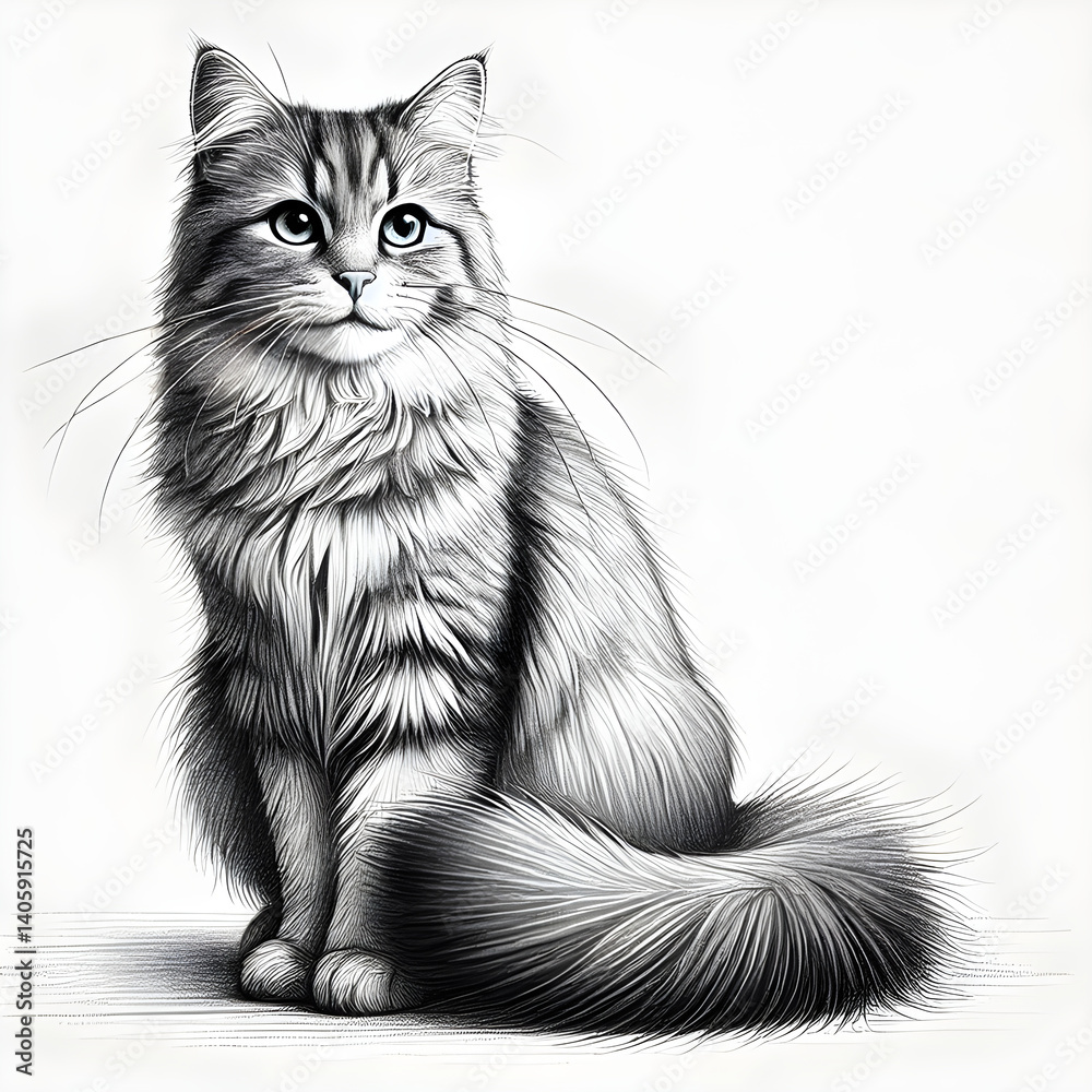 Pencil Sketch Cat Drawing Pencil Sketch Cat Drawing