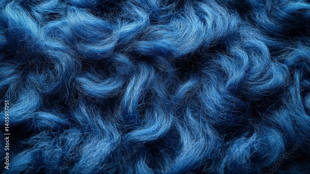 Obraz premium Close-up view of deep blue textured fabric