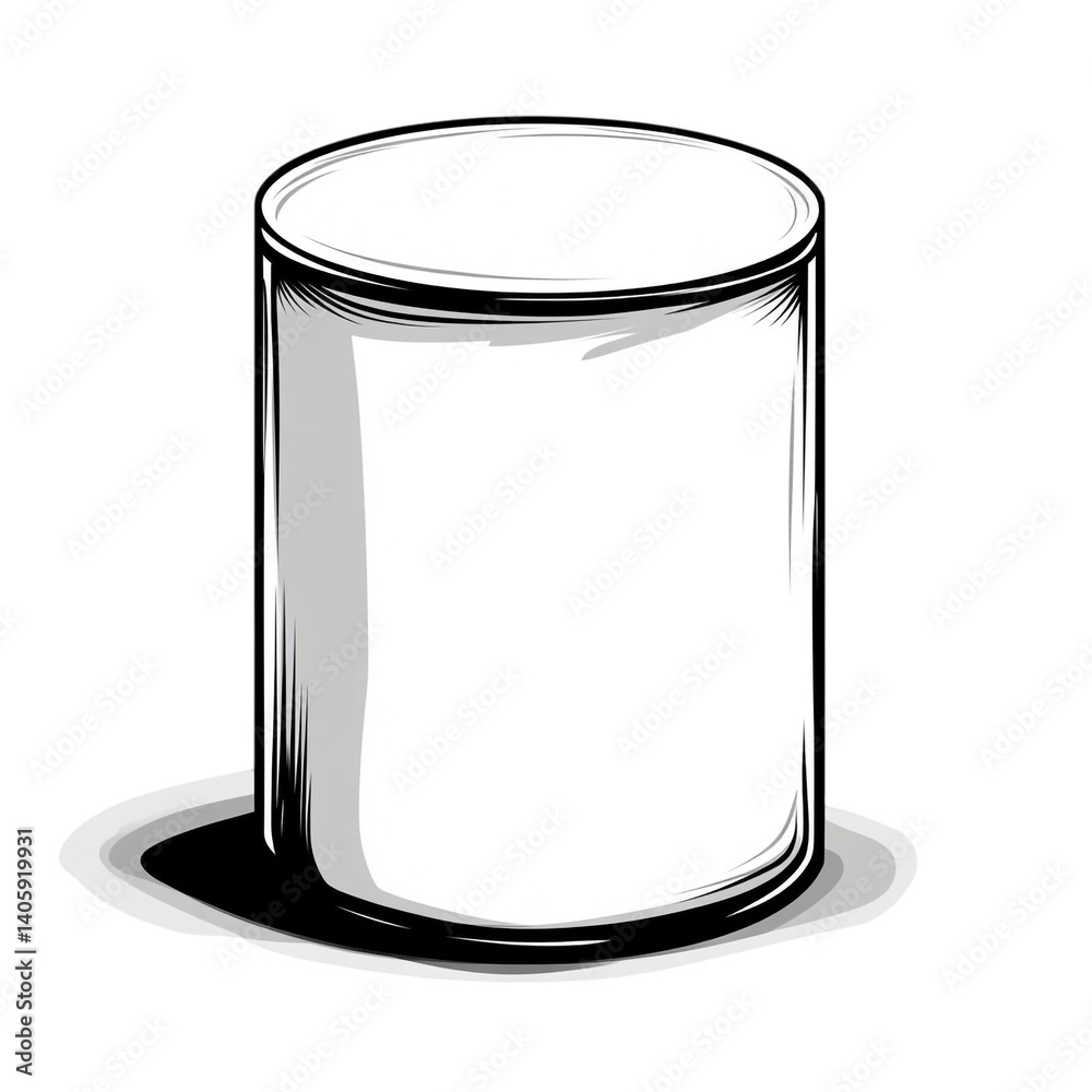 A simple illustration of a blank metal can A simple illustration of a blank metal can