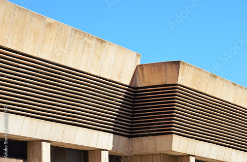 Fragment of the facade of a building in Malaga