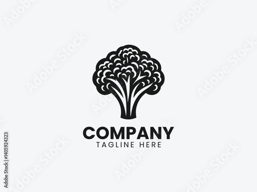 Broccoli Vegetable Vector Logo Design, Fresh Healthy Broccoli Logo