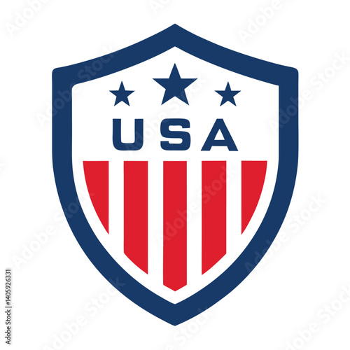 USA Shield Emblem Design on White Background  