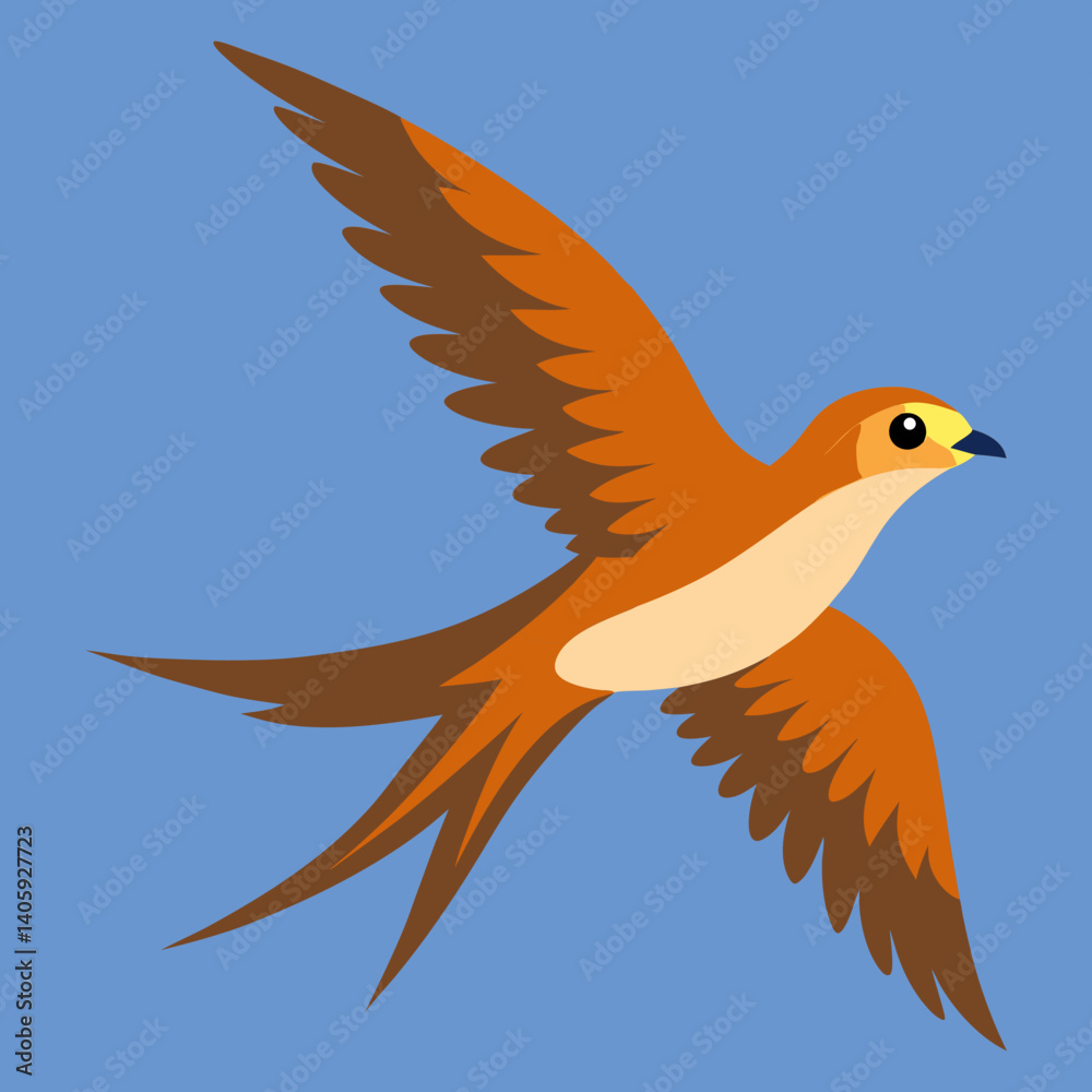 Obraz premium vector illustration of a flying bird