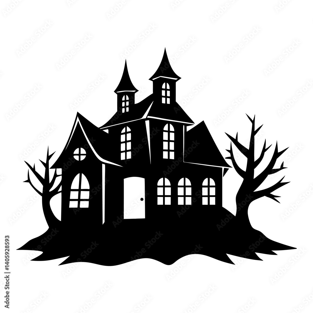 halloween house with bats halloween house with bats