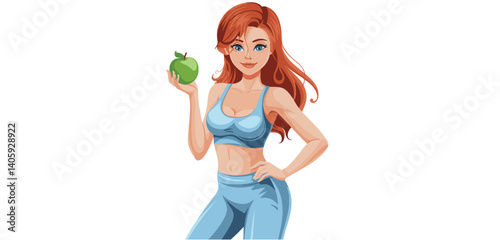 Woman's Mental and Physical Well Being Illustration