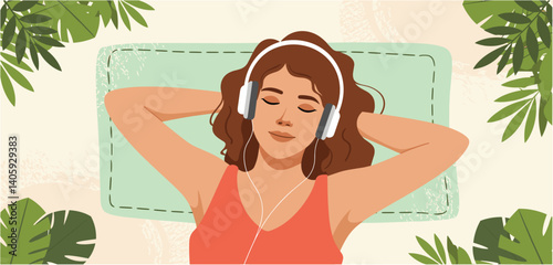 Woman's Mental and Physical Well Being Illustration