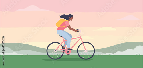 Woman's Mental and Physical Well Being Illustration