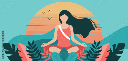 Young woman practicing meditation
