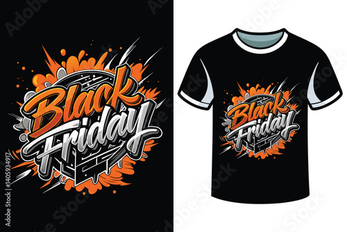 Black Friday Sale Brushes Typography Art Vector T-shirt Design