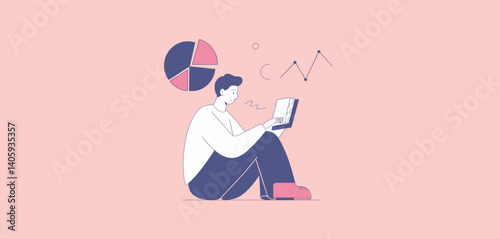 Person sitting on a crescent moon using a smartphone with sound waves displayed
