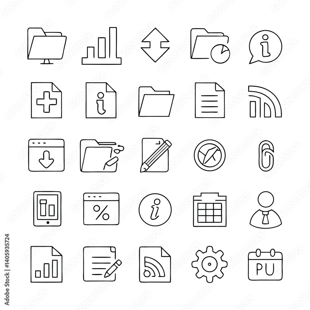 Information Outline Icon Set – 25 Linear Style Vector Illustrations with Editable Stroke for Web and Communication Design Information Outline Icon Set – 25 Linear Style Vector Illustrations with Editable Stroke for Web and Communication Design