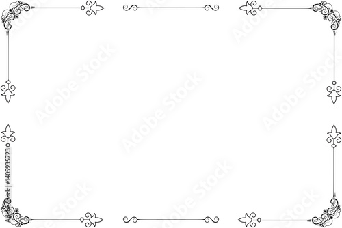 Simple and floral horizontal frame and border	