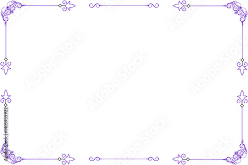 Simple and floral horizontal frame and border	