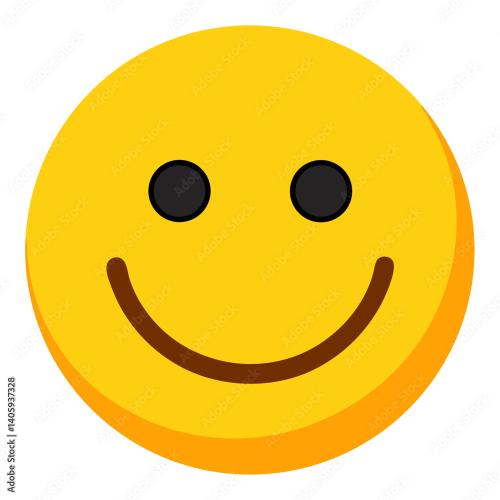 Fototapeta premium Smiling Emoticon: This cheerful and vibrant image captures the essence of happiness and positivity, featuring a classic yellow smiley face that radiates warmth and optimism.