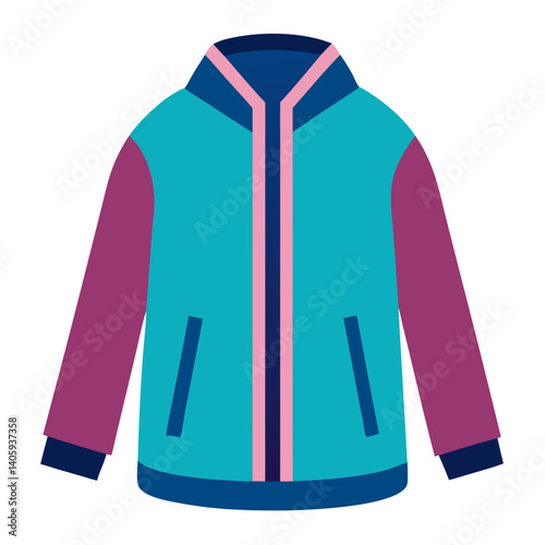 Stylish Teal Winter Jacket: A vibrant, eye-catching winter jacket design, featuring teal color, stylish accents, and clean lines, perfect for fashion and apparel projects.