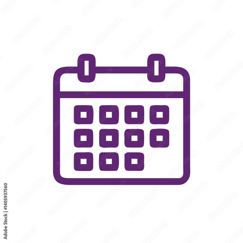Calendar Icon: Simple icon depicting a calendar, symbolizing schedules, planning, and deadlines. A straightforward visual representation perfect for various digital applications. Calendar Icon: Simple icon depicting a calendar, symbolizing schedules, planning, and deadlines. A straightforward visual representation perfect for various digital applications.