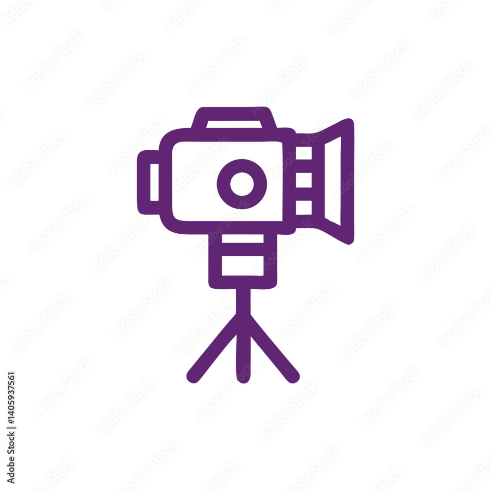 Film Camera Icon: Minimalist vector graphic of a film camera icon, perfect for visual storytelling about the craft of filmmaking. Film Camera Icon: Minimalist vector graphic of a film camera icon, perfect for visual storytelling about the craft of filmmaking.
