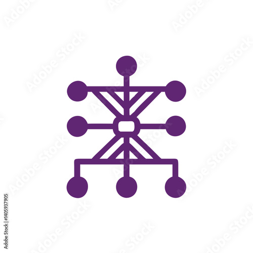 Abstract Digital Network: Illustrating a digital network with a central node, connected lines, and interconnected nodes to represent complex technological communication.