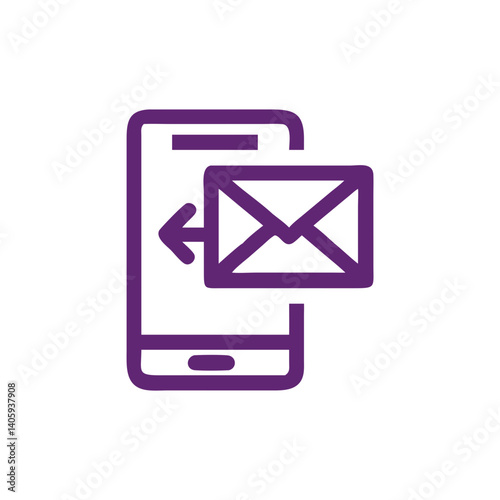 Digital Communication Icon: A modern digital icon representing the exchange of emails through a smartphone, conveying the essence of effortless communication.