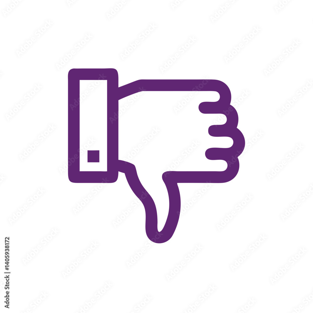 Negative Review Icon: A sleek, digitally crafted icon of a hand giving a thumbs-down gesture, conveying a message of disapproval, rejection, or failure. Negative Review Icon: A sleek, digitally crafted icon of a hand giving a thumbs-down gesture, conveying a message of disapproval, rejection, or failure.