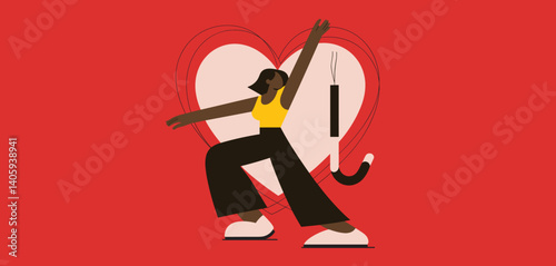 Woman's Mental and Physical Well Being Illustration