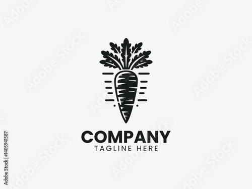 Carrot Vegetable Vector Logo Design, Fresh Healthy Carrot Logo