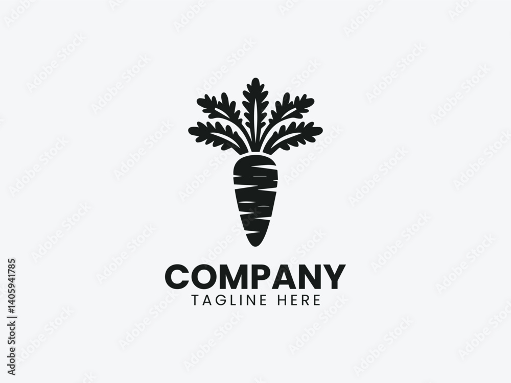 Obraz premium Carrot Vegetable Vector Logo Design, Fresh Healthy Carrot Logo