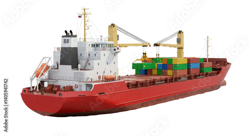 Isolated Cargo Ship
