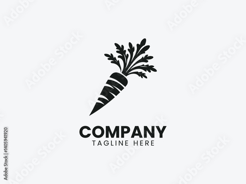 Carrot Vegetable Vector Logo Design, Fresh Healthy Carrot Logo