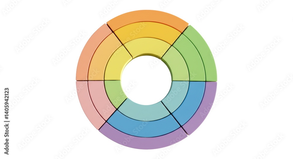 Obraz premium Isolated Colorful Circle Segments