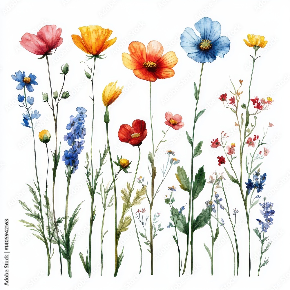 Fototapeta premium Watercolor clipart set