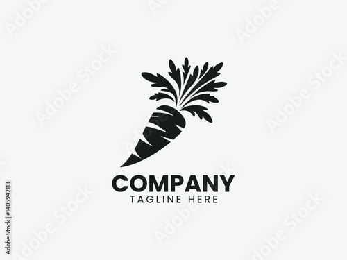 Carrot Vegetable Vector Logo Design, Fresh Healthy Carrot Logo
