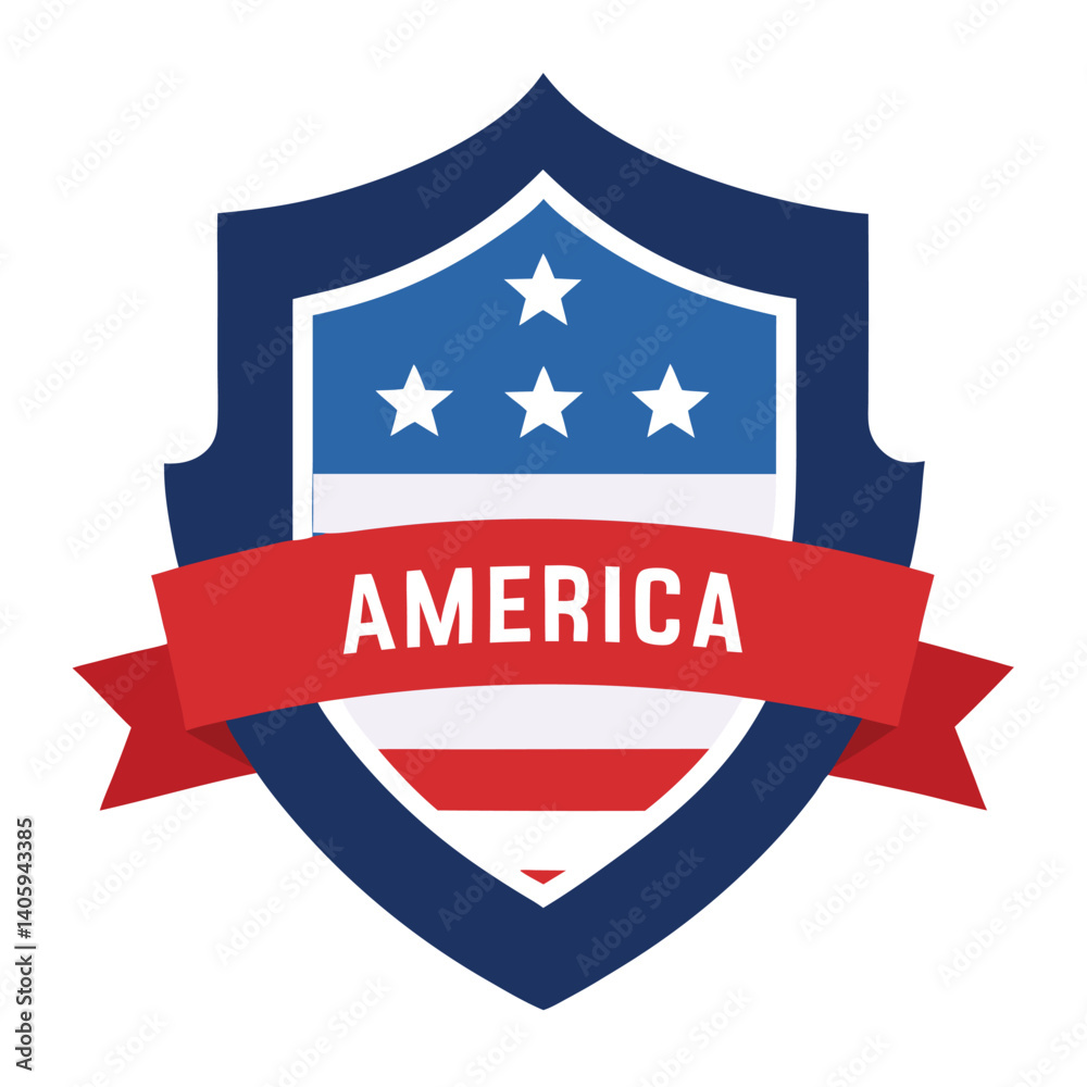American Shield with America Text vector on white Background American Shield with America Text vector on white Background