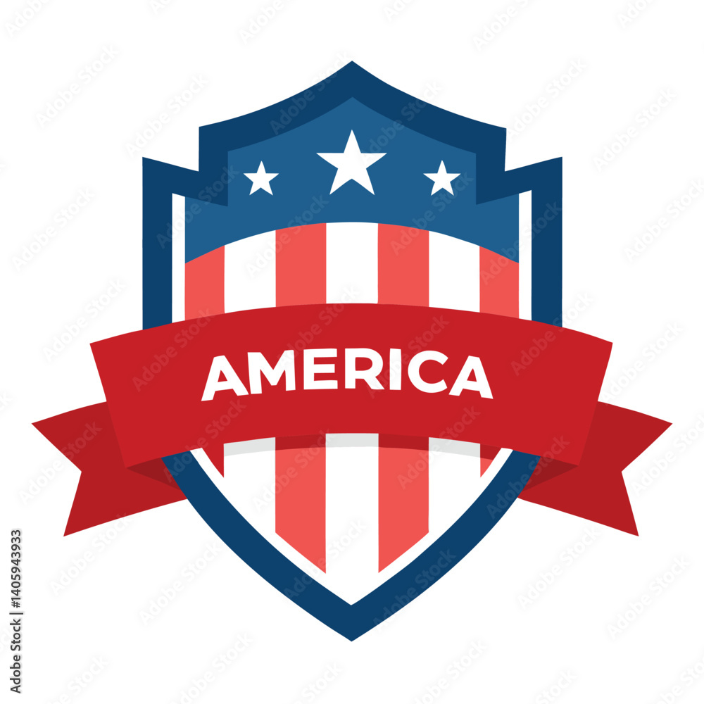 American Shield with America Text vector on white Background American Shield with America Text vector on white Background