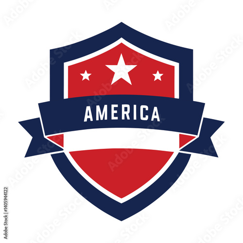 Free Download American Shield with America Text vector on white Background - GFXLoad