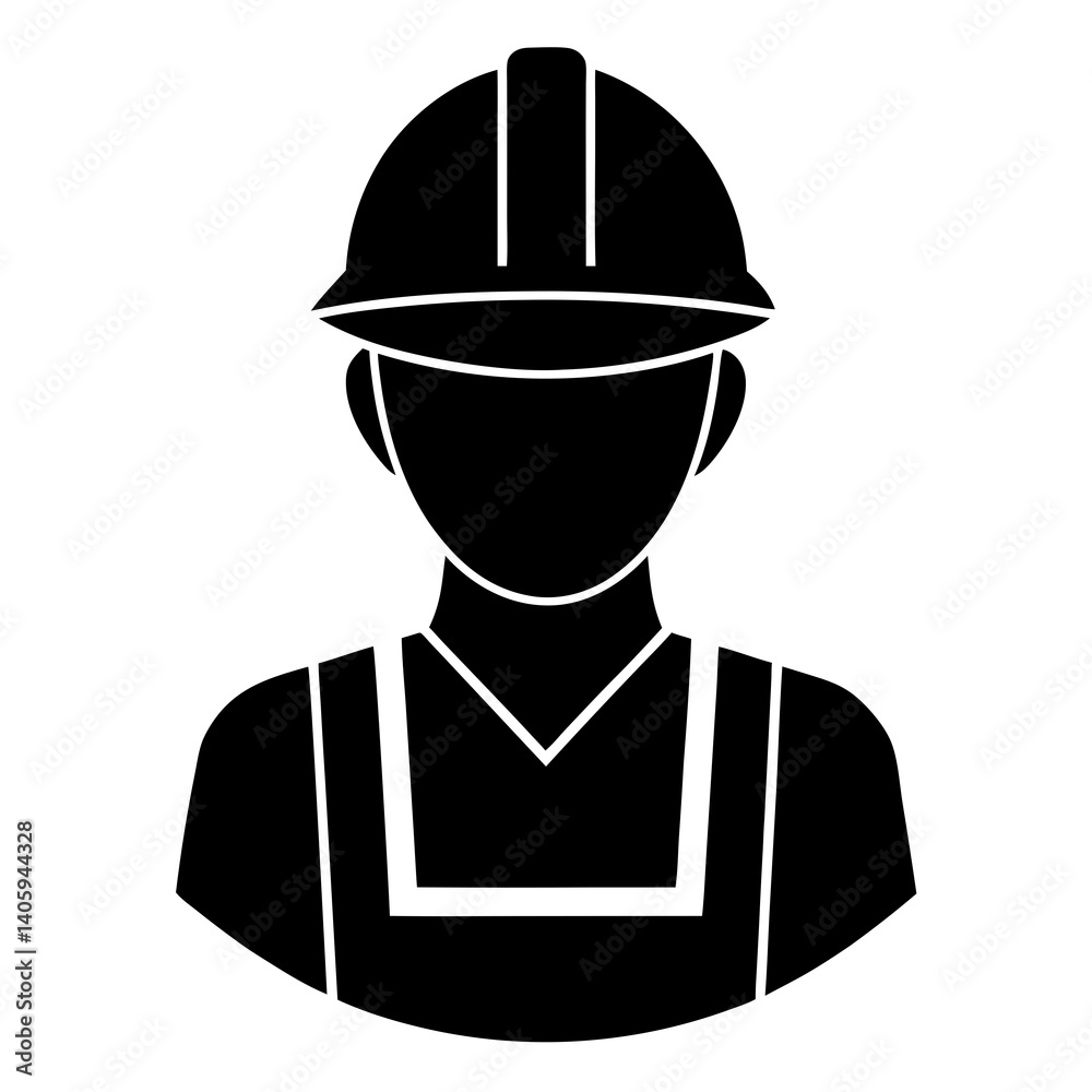construction worker silhouette vector isolated on white background construction worker silhouette vector isolated on white background