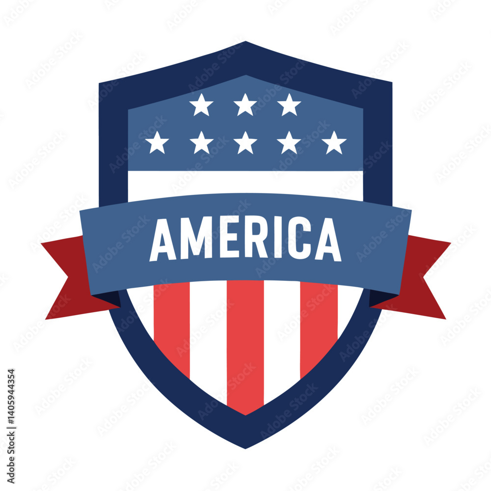 American Shield with America Text vector on white Background American Shield with America Text vector on white Background