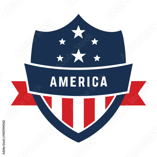 Free Download American Shield with America Text vector on white Background - GFXLoad