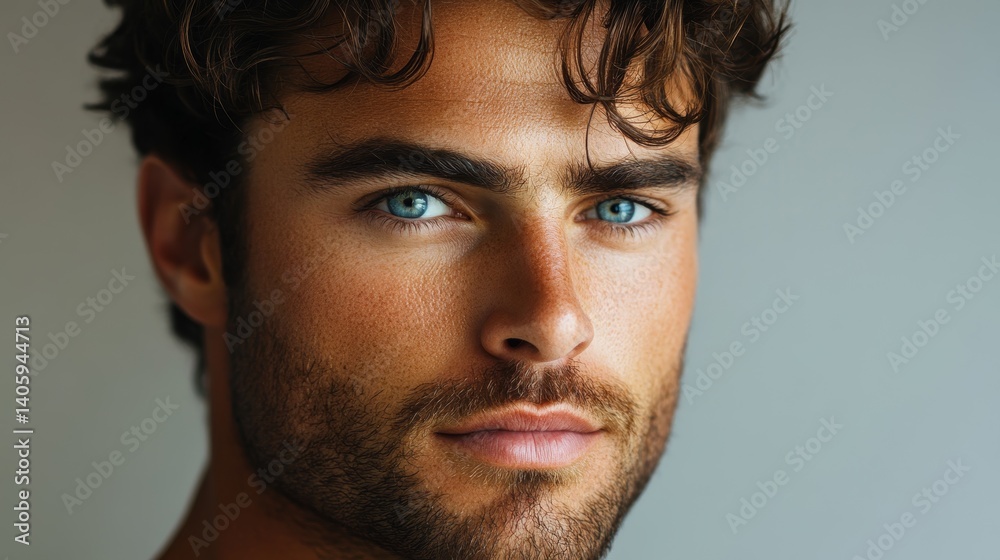 Striking Portrait of a Handsome Man with a Chiseled Jawline and Confident Look Striking Portrait of a Handsome Man with a Chiseled Jawline and Confident Look