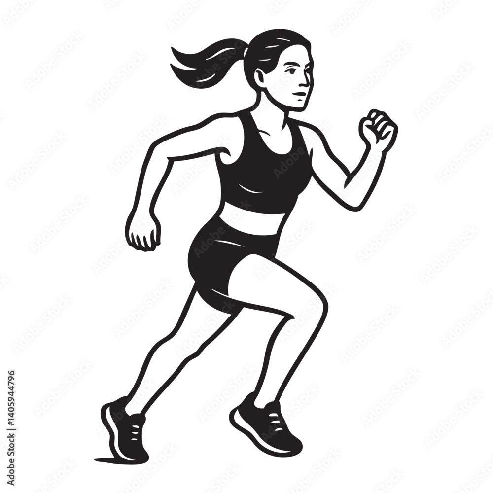 running woman vector illustration running woman vector illustration