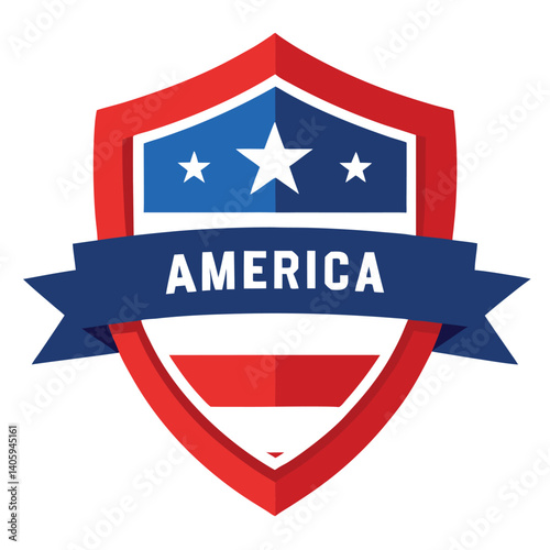 Free Download American Shield with America Text vector on white Background - GFXLoad