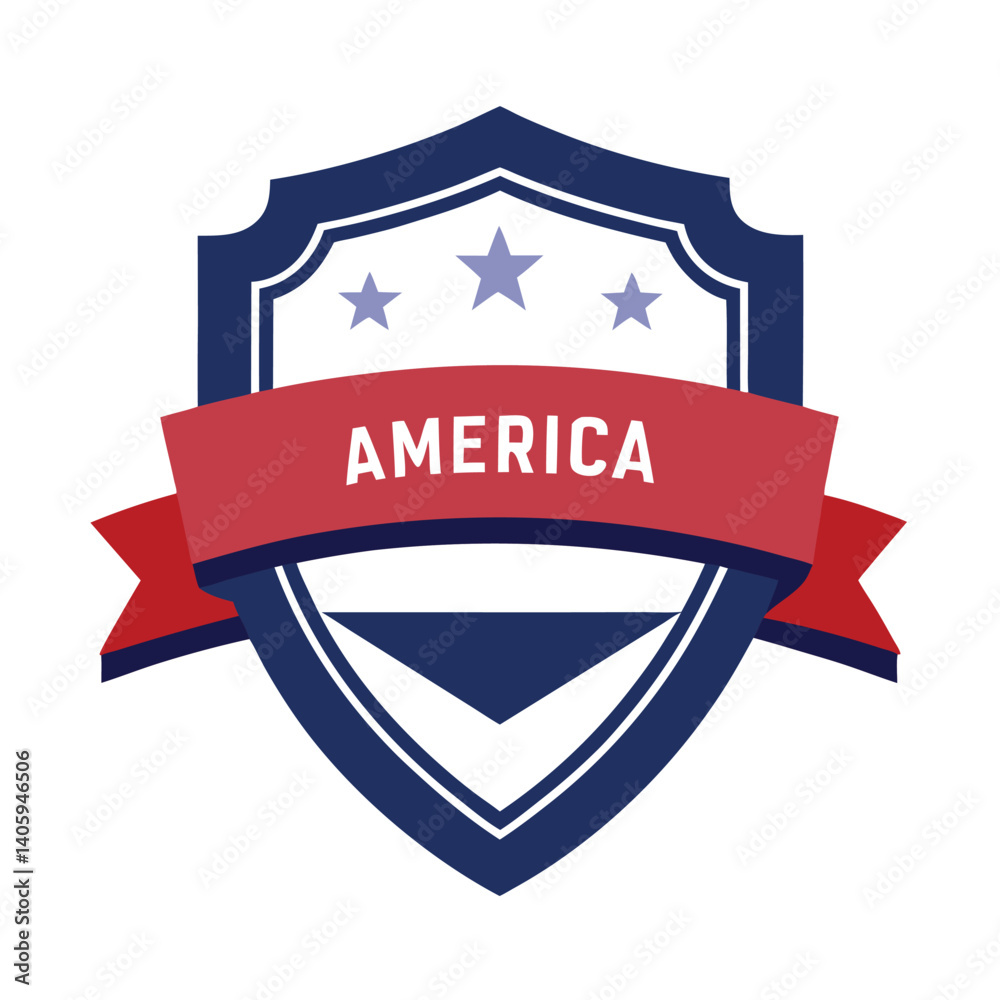 American Shield with America Text vector on white Background American Shield with America Text vector on white Background