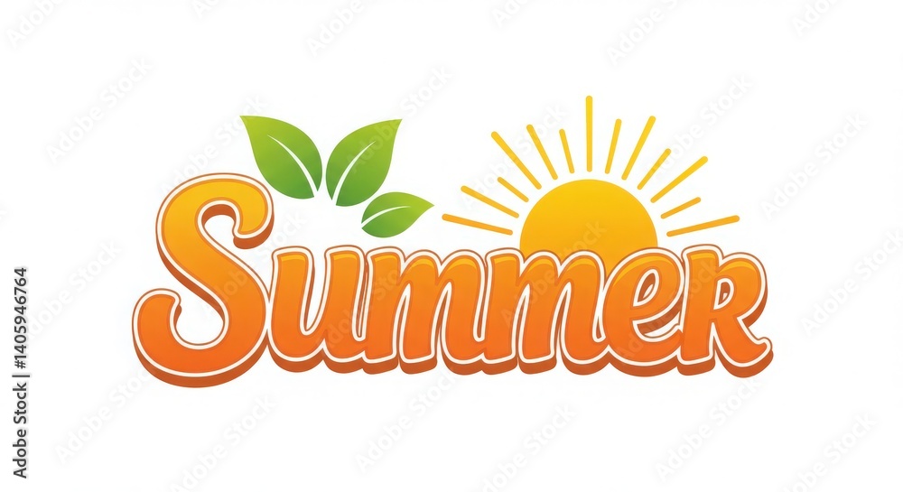 Minimalistic summer text with sun icon in flat style ideal for clean seasonal graphic layouts
Minimalistic summer text with sun icon in flat style ideal for clean seasonal graphic layouts