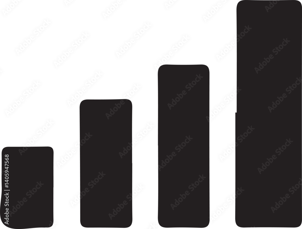 Silhouette growth chart icon vector representing business growth, success metrics, financial progress, and analytics. Ideal for reports and dashboards. Silhouette growth chart icon vector representing business growth, success metrics, financial progress, and analytics. Ideal for reports and dashboards.