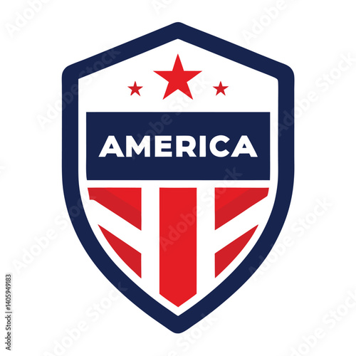 Free Download American Shield with America Text vector on white Background - GFXLoad