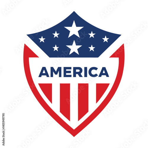 Free Download American Shield with America Text vector on white Background - GFXLoad